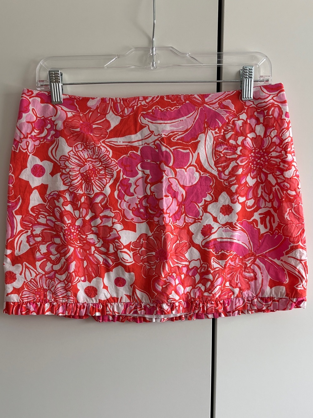 Lilly Pulitzer Pink & Coral Floral Mini Skirt